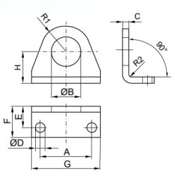 Łapa montażowa ISO6432 D20/25