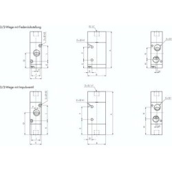 Zawór pneumatyczny 3/2 G 1/8, bistabilny