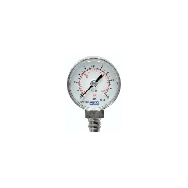 Manometr nierdzewny pionowy D 40, -1 do 0 bar, G1/8