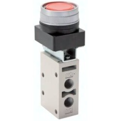 Zawór mechaniczny 3/2 G1/8, przycisk kryty zielony