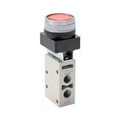 Zawór mechaniczny 3/2 G1/8, przycisk kryty zielony