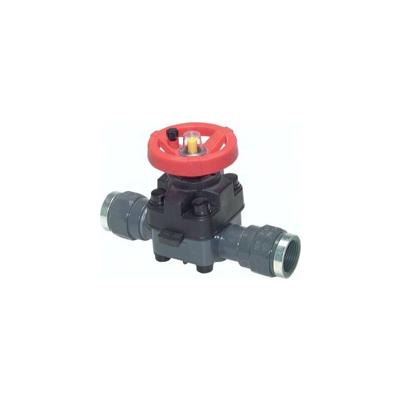 Zawór membranowy PCW (reczny) / FKM, Rp 1 1/4" Gwint wewnetrzny