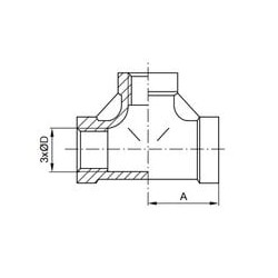 Trójnik gwintowany Rp 1" GW, stal nierdzewna (AISI316)
