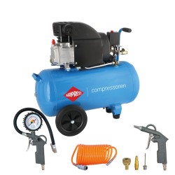 Kompresor tłokowy HL 275-50 + zestaw 6 akcesoriów pneumatycznych - OFERTA LIMITOWANA