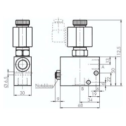 2/2-drogowy zawór, bez napiecia otwarty (NO), jednostronny