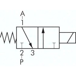 Zawór  3/2-drogowy elektromagnetyczny stal szl. G 1/8" bez napiecia zamkniety (NC)