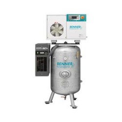 Sprężarka śrubowa 3kW 7,5 bar na ocynkowanym pionowym zbiorniku 270 litrów z osuszaczem, seria RSDK-B ST - RENNER