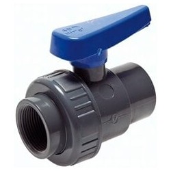 Zawór kulowy ze złączką klejoną z PVC-U / EPDM, Rp 1/2"(GW), wersja do wody