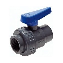 Zawór kulowy ze złączką klejoną z PVC-U / EPDM, Rp 1-1/2"(GW), wersja do wody