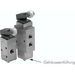 3/2-drogowy lacznik krancowy G 1/4", z Dzwignia rolkowa, stal szlachetna