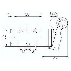 3/2-drogowy lacznik krancowy G 1/4", z Dzwignia rolkowa, stal szlachetna