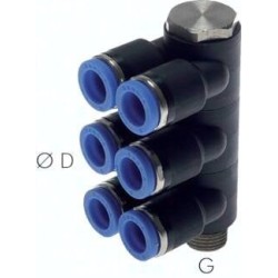 Rozdzielacz wtykowy 6-krotny G1/2-12 (oring)