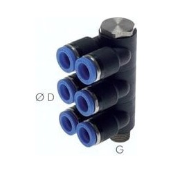 Rozdzielacz wtykowy 6-krotny G1/2-12 (oring)