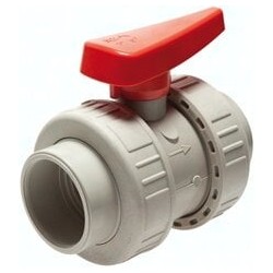 Zawór kulowy z mufami do spawania, PP-H/EPDM, 32mm, wersja przemysłowa