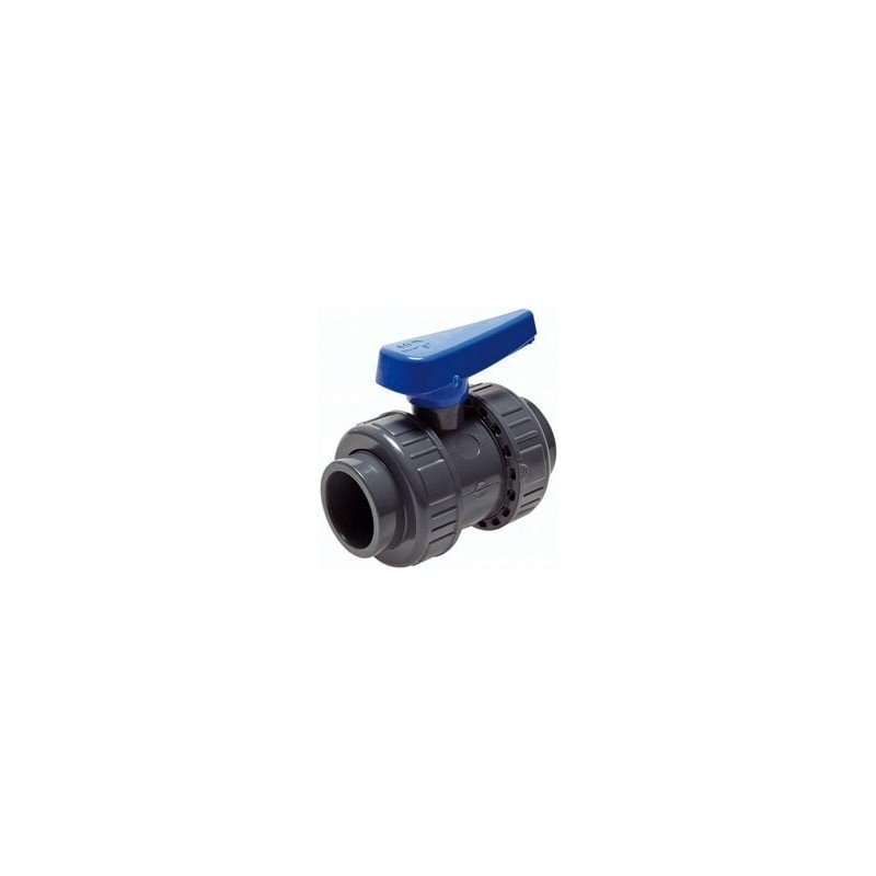 Zawór kulowy klejony, PVCU/EPDM, 40mm, wersja do wody
