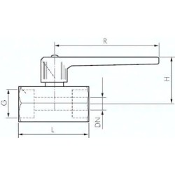 Zawór kulowy mini, z długą rączką, G3/8(GW), PN15