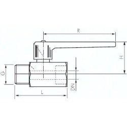 Zawór kulowy mini, z długą rączką, G1/2(GW/GZ), PN15