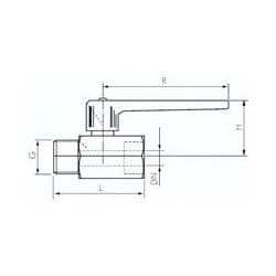 Zawór kulowy mini, z długą rączką, G1/2(GW/GZ), PN15