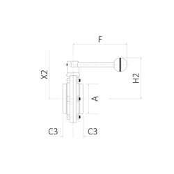 Zawór motylkowy GEA DN100 GEA T-smart 711 GEA Hygienic Butterfly Valve Type 711, Weld/Weld, 316L/EPDM, DIN, bez uchwytu, DN 100,