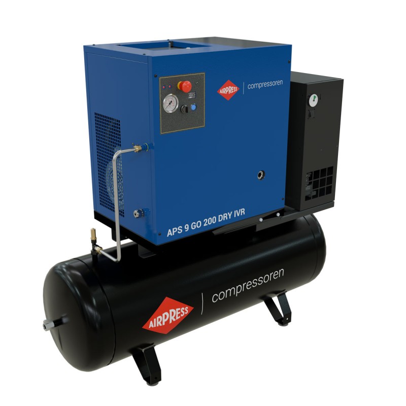 Kompresor śrubowy APS 9 GO 200 Combi Dry IVR 10 KM / 7.5 kW 10 bar 848 l/min 200 l