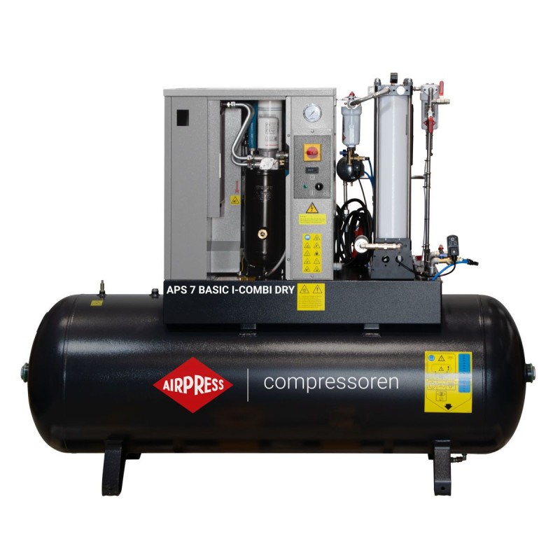 Kompresor śrubowy APS 7 Basic i-Combi Dry 10 bar 7.5 KM/5.5 kW 780 l/min 500 l z adsorpcyjnym zestawem filtracyjnym OFAG4