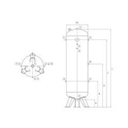 Zbiornik ciśnieniowy pionowy 475 litrów, 21 bar, ocynk, CE - CSC Baglioni