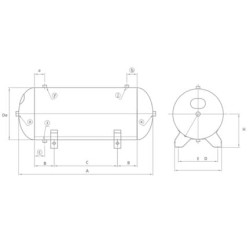 Zbiornik ciśnieniowy poziomy 15 litrów, 11 bar, niebieski (RAL 5015)