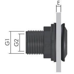 Złącze do zbiornika G 2" (GZ) - G 1-1/2" (GW), PP