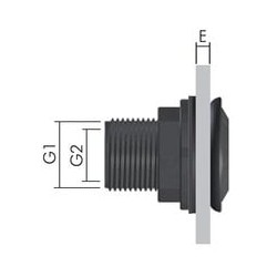 Złącze do zbiornika G 2" (GZ) - G 1-1/2" (GW), PP
