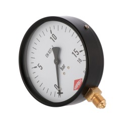 Manometr 100 mm 1/4" 0-16 bar klasa dokładności 2.5 - przyłącze dolne