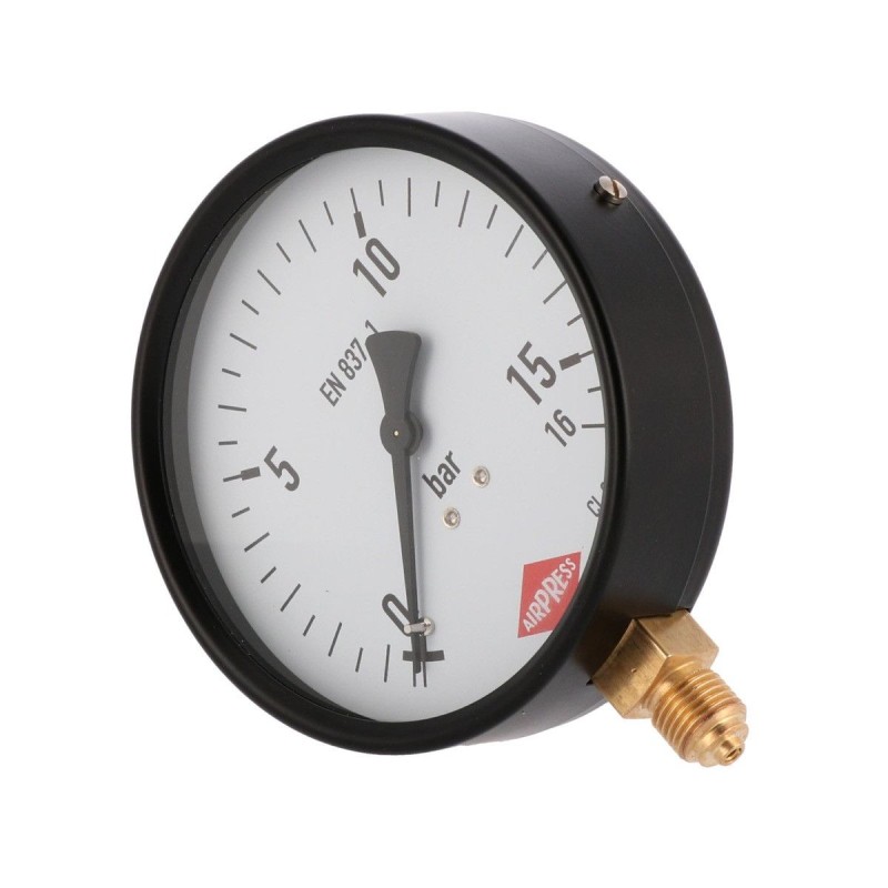 Manometr 100 mm 1/4" 0-16 bar klasa dokładności 2.5 - przyłącze dolne