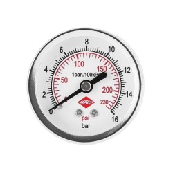 Manometr 50 mm 1/4" 0-16 bar - przyłącze tylne