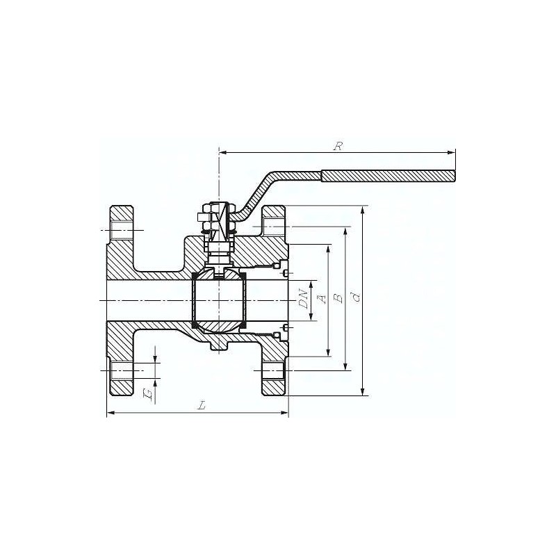 Zawór kulowy kołnierzowy, korpus odlewany, DN 50 / PN16