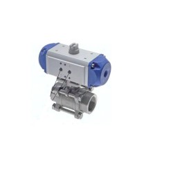 Zawór kulowy z napędem pneum. zamykany spręż., stal nierdzewna, G 1-1/2"