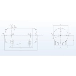 Zbiornik ciśnieniowy poziomy 4000 litrów, 12 bar, niebieski (RAL 5015)