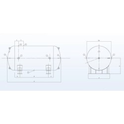 Zbiornik ciśnieniowy poziomy 4000 litrów, 12 bar, ocynk - CSC Baglioni