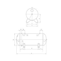 Zbiornik ciśnieniowy poziomy 720 litrów, 11 bar, ALM - CSC Baglioni