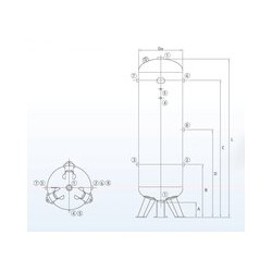 Zbiornik ciśnieniowy pionowy 1000 litrów, 12 bar, ALM - CSC Baglioni
