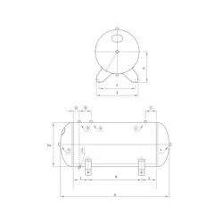 Zbiornik ciśnieniowy poziomy 200 litrów, 11 bar, ALM - CSC Baglioni