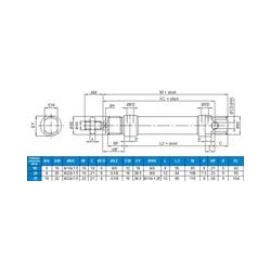 Siłownik ISO6432 D16x320 zabezpieczony przed obrotem