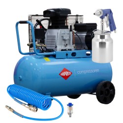 Kompresor dwutłokowy HL 340-90 + zestaw pistolet do piaskowania i akcesoria