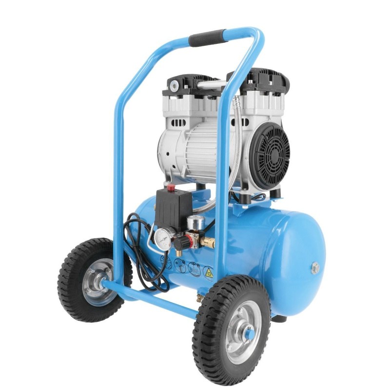 Cichy kompresor LMO 25-250 + zestaw z pistoletem do przedmuchu i wężem pneumatycznym