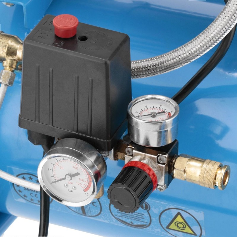 Cichy kompresor LMO 25-250 + zestaw z pistoletem do przedmuchu i wężem pneumatycznym