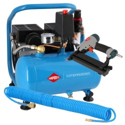 Mały kompresor L 6-95 + zestaw gwoździarka i wąż pneumatyczny