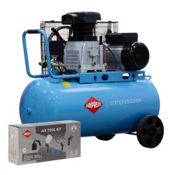 Kompresor dwutłokowy HL 340-90 + zestaw akcesoriów pneumatycznych