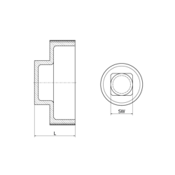 Korek czterokątny 2", 4408, ISO 7-1R, BSP