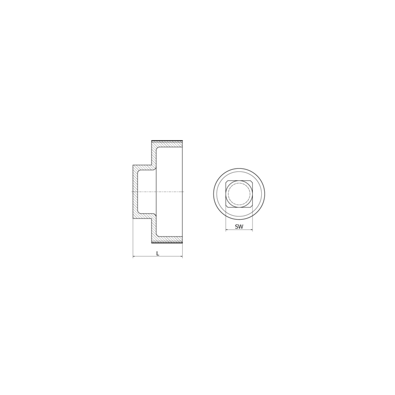 Korek czterokątny 2", 4408, ISO 7-1R, BSP