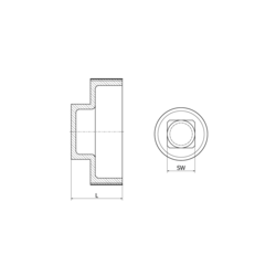 Korek czterokątny 3/8", 4308, ISO 7-1R, BSP