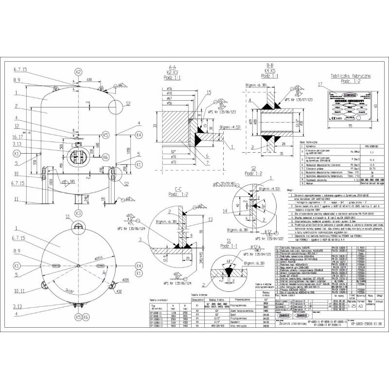 Zbiornik ciśnieniowy KP-15000-14/2,0