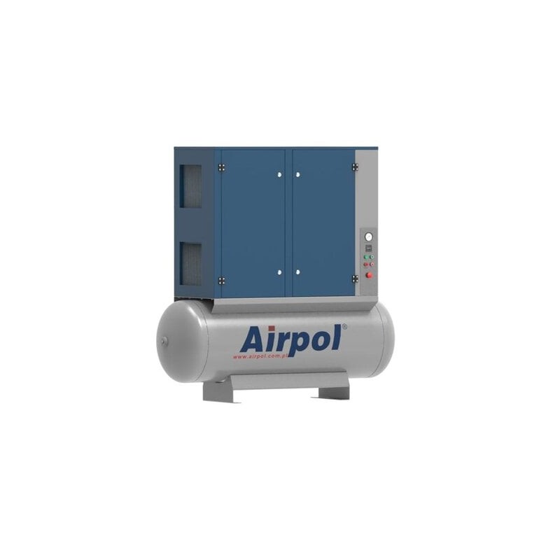 Sprężarka spiralna Airpol z osuszaczem SRKT15 8bar 2x7.5kW 102m3/h 500L